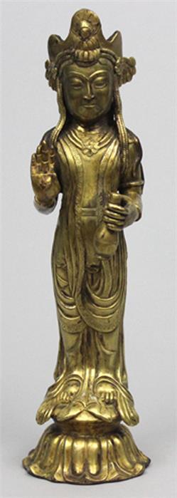 Stehende Guanyin-Figur.