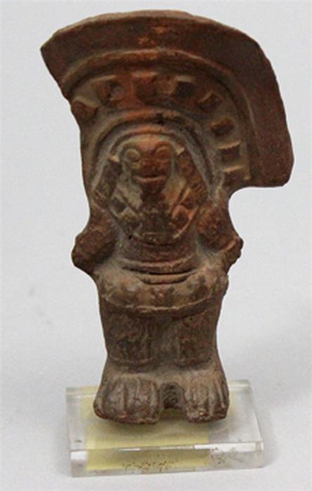Figur eines Totengottes, präkolumbianisch.