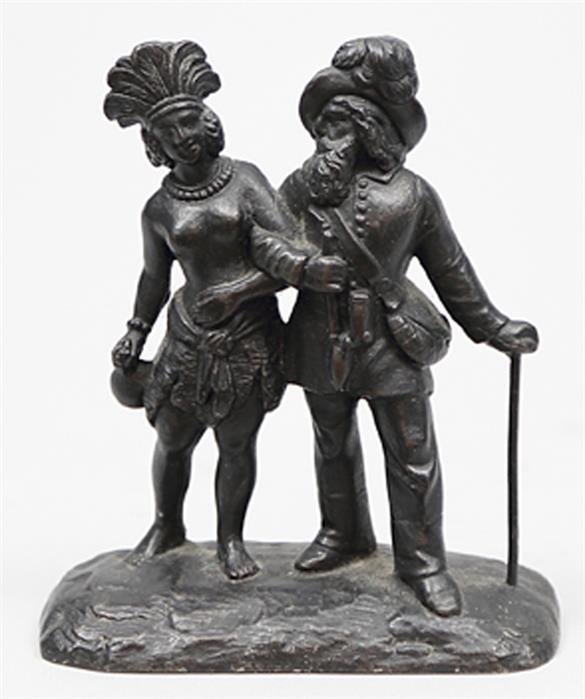 Skulpturengruppe "Indianerin und Konquistador".