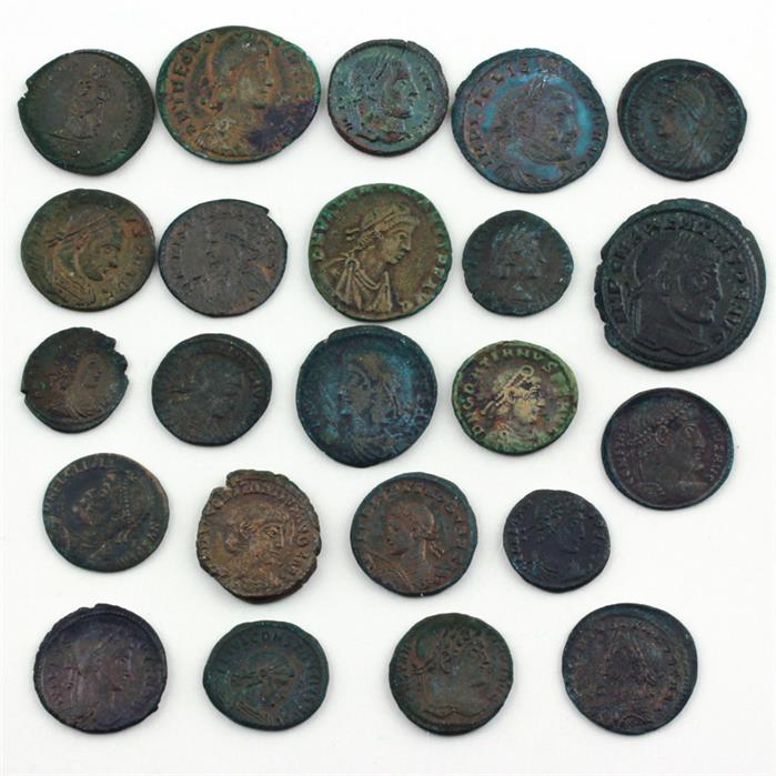 Ca. 23 antike Münzen, Römische Kaiserzeit, verschiedene Regenten.