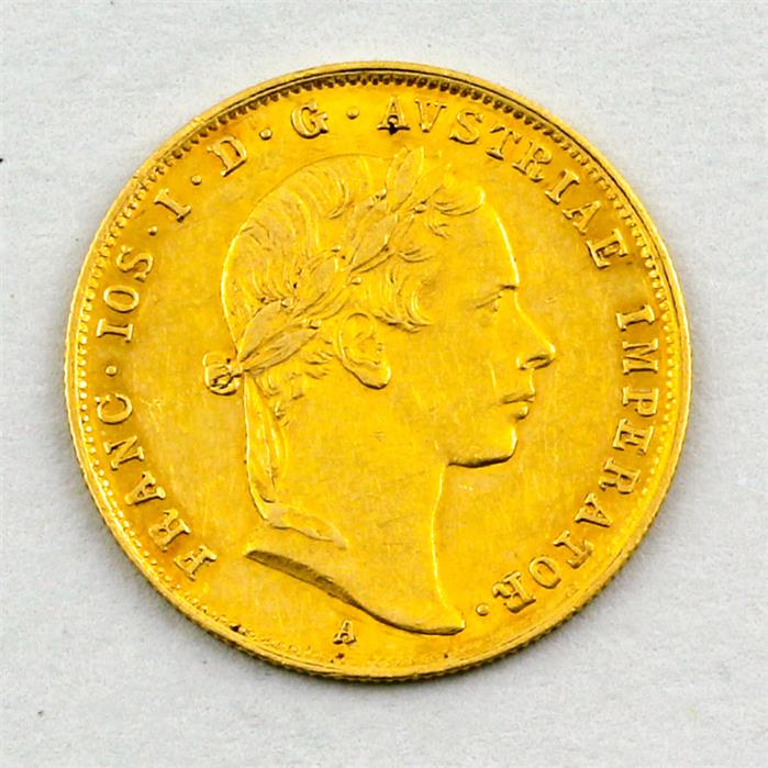 Goldmünze Österreich, Franz Joseph I, 1 Dukat, 1855 A.
