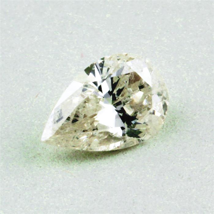 Tropfenförmig facettierter Diamant, 0,55 ct.
