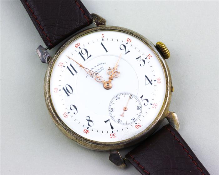 Taschenuhr als Armbanduhr "Lange & Söhne, Dresden".