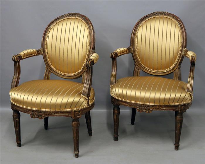 Paar Fauteuils im Stil Louis XVI. 