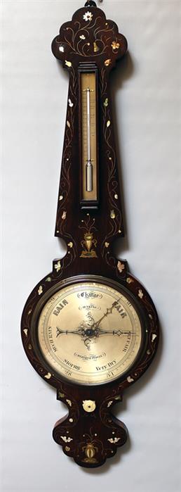 Edwardianisches Barometer mit Thermometer.