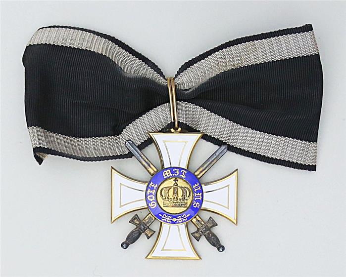 Königreich Preußen: Königlicher Kronen-Orden Kreuz 2. Klasse mit Schwertern.
