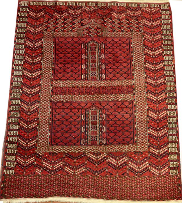 Turkmenischer Gebetsteppich, ca. 156x 121 cm.