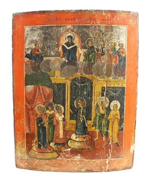 Ikone "Maria als Fürbitterin" (Russland, frühes 19. Jh.)