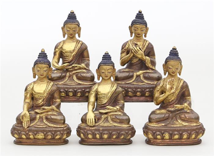 Satz von fünf Buddhas,