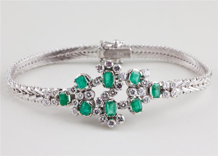 Brillant-Smaragd-Armband.