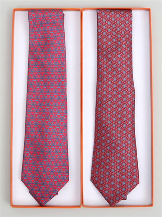 2 Krawatten, Hermès.