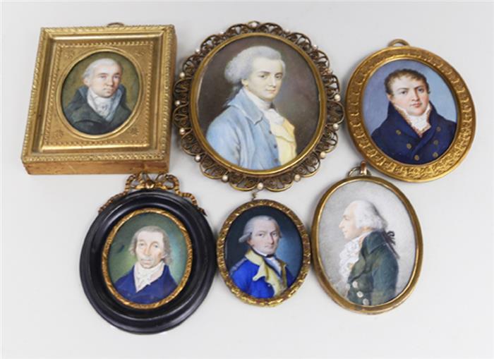 Sammlung von sechs Miniaturen (18./19. Jh.)