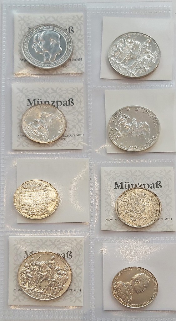 Preußen, Wilhem II., Sammlung von 28 Silbermünzen: