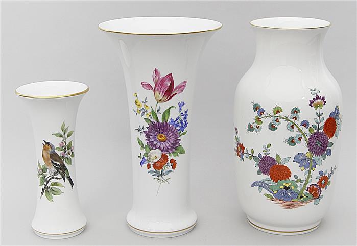 Drei Vasen, Meissen.