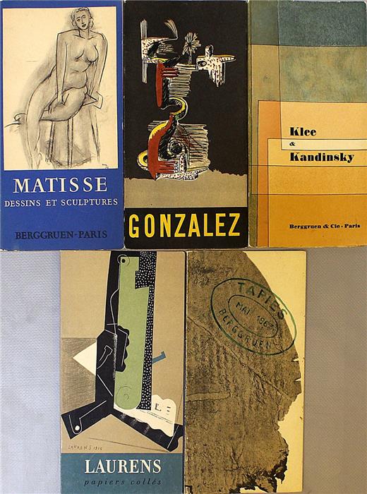 Fünf originale Ausstellungskataloge der Galerie Berggruen.