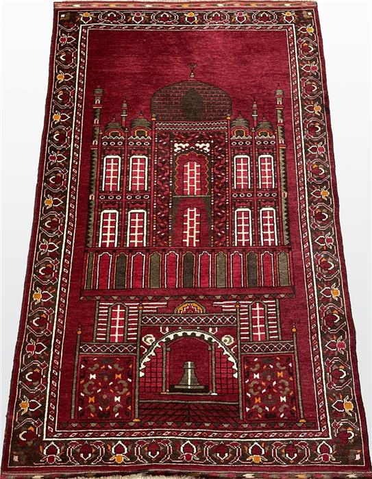 Bilderteppich mit Moschee, ca. 180x 110 cm.