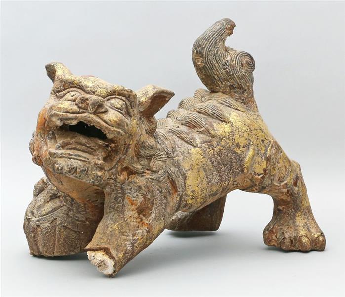 Skulptur eines Fo-Hundes.
