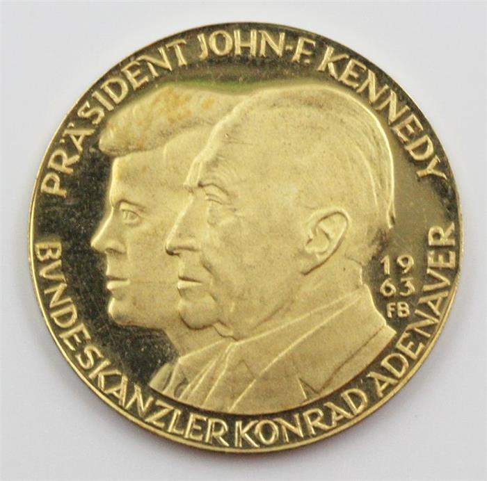 Medaille "John F. Kennedy und Konrad Adenauer".