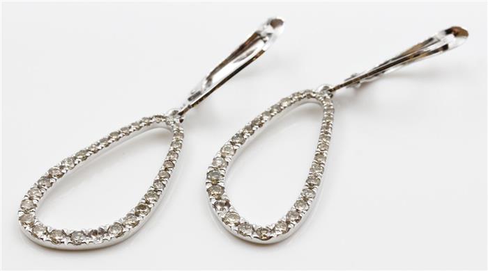 Paar Brillant-Ohrhänger mit Sicherungsbügel.