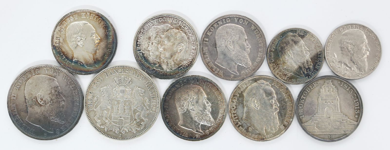 Zehn Silbermünzen, Kaiserreich: