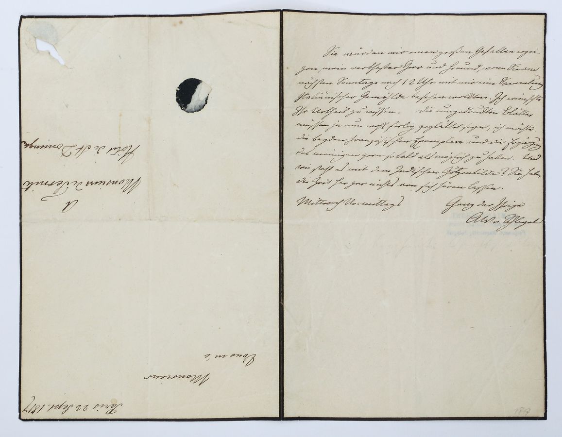 Autograph von Schlegel, August Wilhelm (1767 Hannover - Bonn 1845)