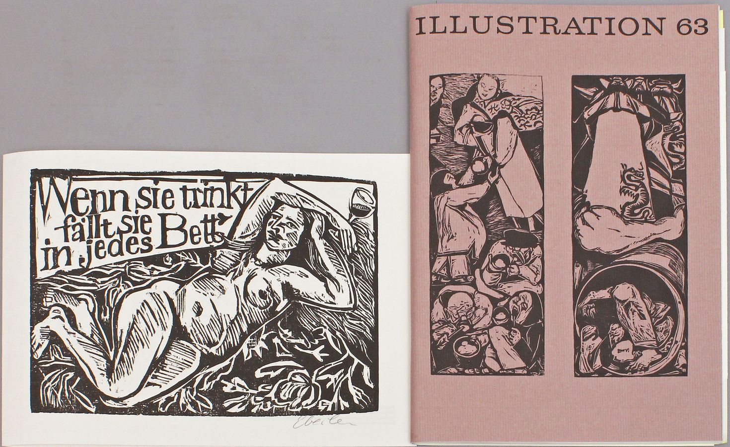 Drei vollständige Holzschnittkalender "Illustration 63",