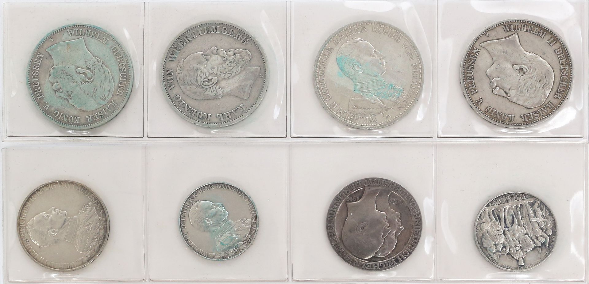 Sammlung von acht Silbermünzen, Kaiserzeit: