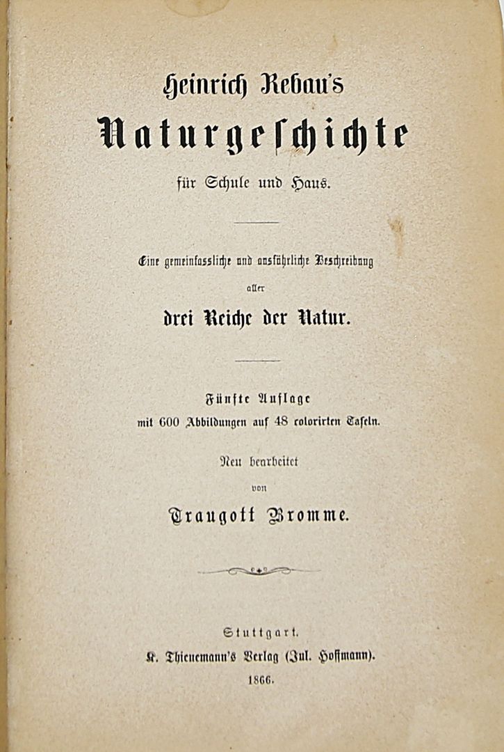 Heinrich Rebau's Naturgeschichte für Schule und Haus.