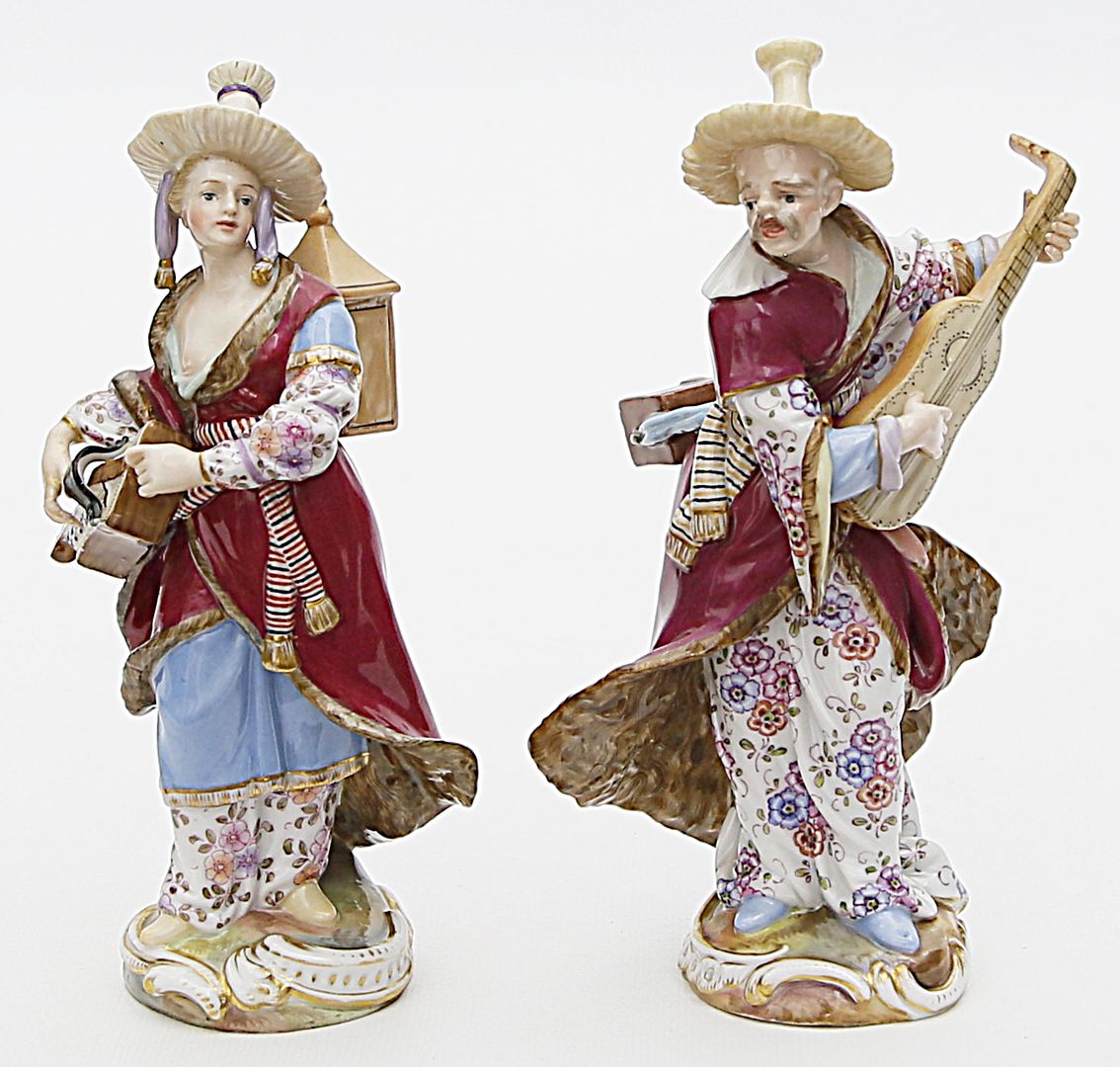 Paar Skulpturen "Malabar" und "Malabarin", Meissen.