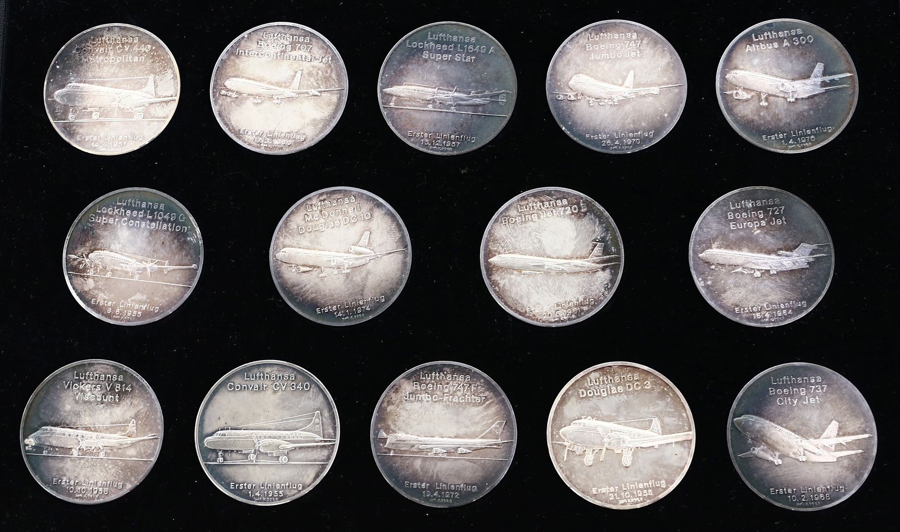 Sammlung von 14 Medaillen, Lufthansa.