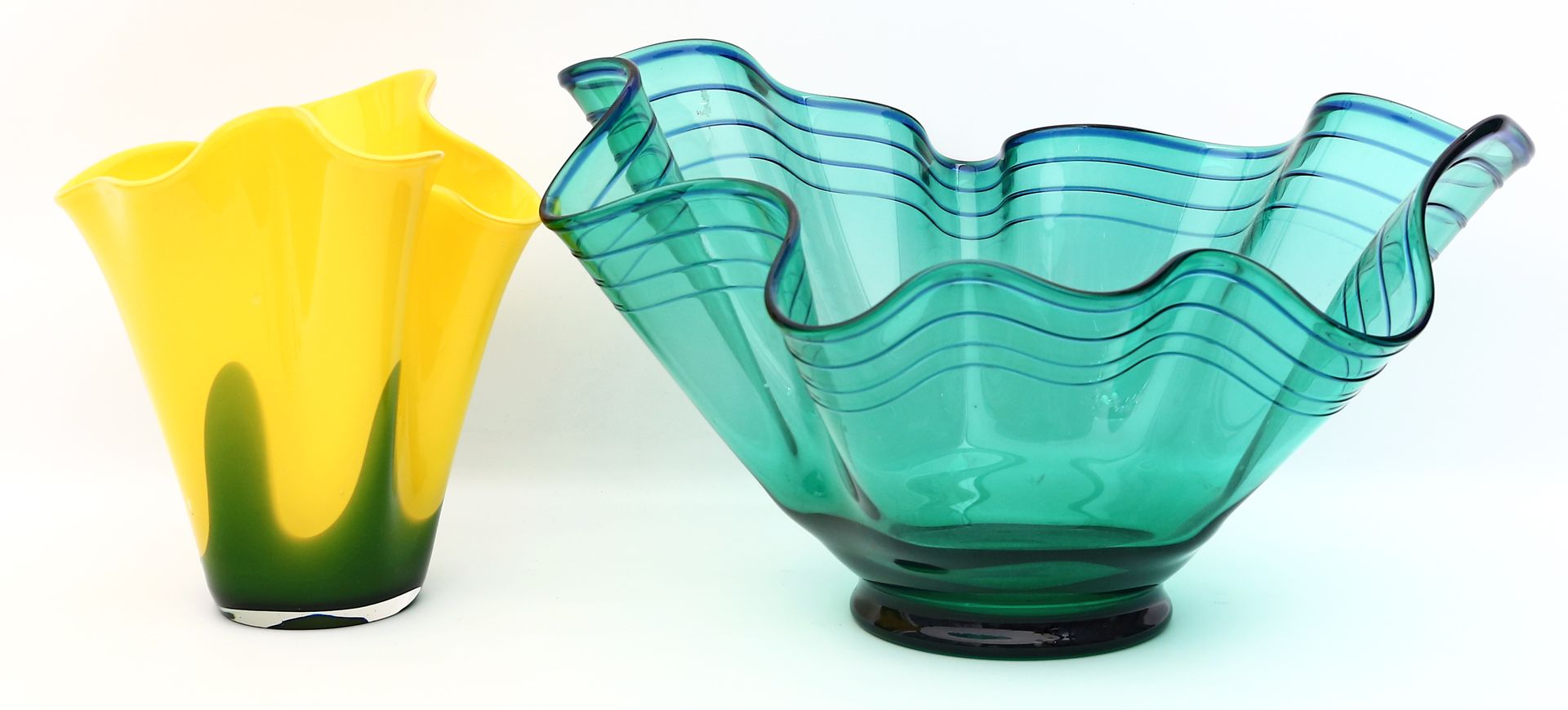 Große und kleine "Fazoletto"-Vase, Murano.
