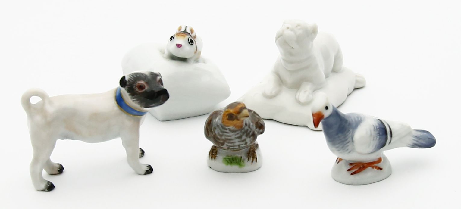 Fünf Tier-Miniaturen: