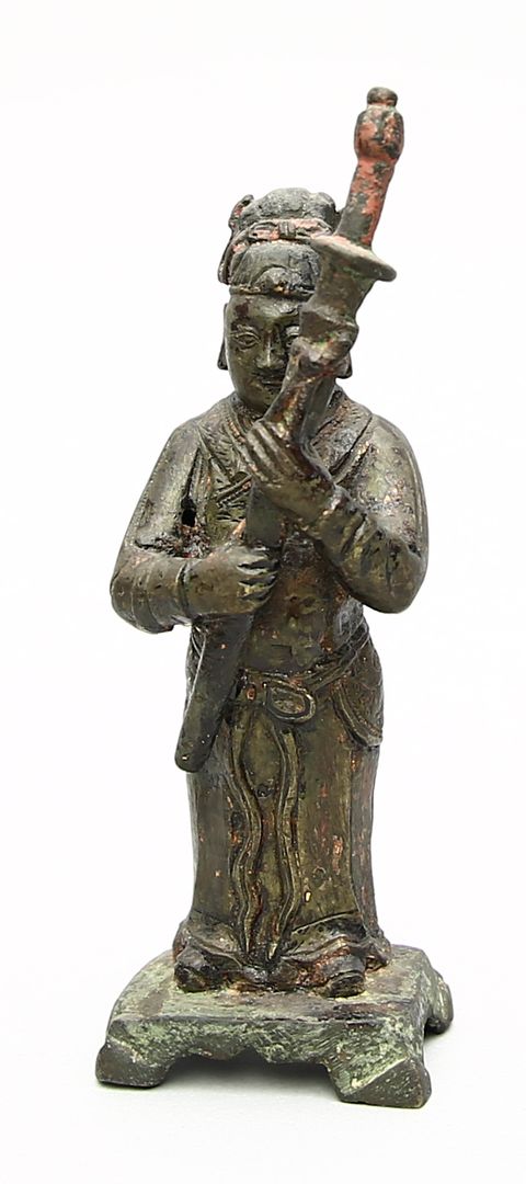 Ming-Skulptur eines Wächters.