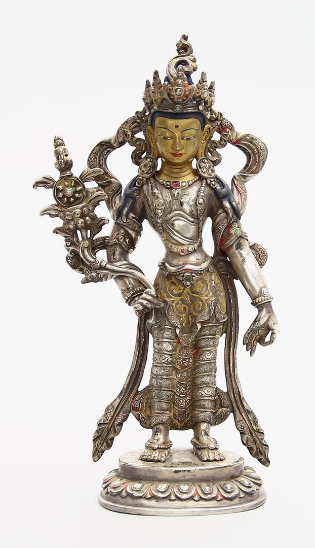 Seltene, qualitätvolle Skulptur des Bodhisattva Padmapani.