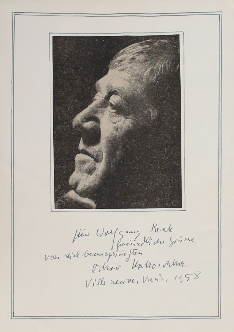 Autogramm Oskar Kokoschkas (1886 Pöchlarn - Montreux 1980)