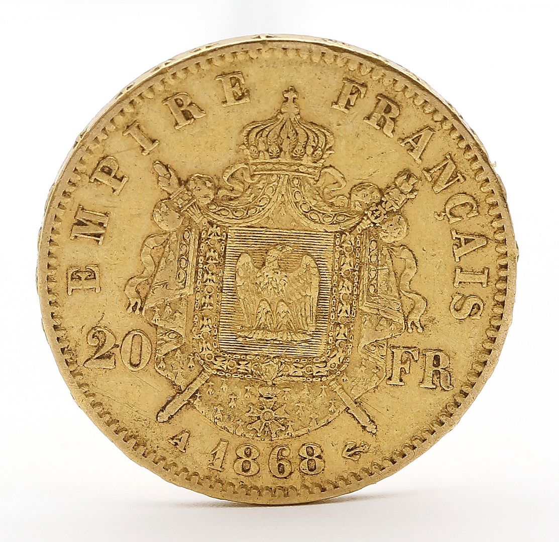 Frankreich, Napoleon III., 20 Francs 1868.