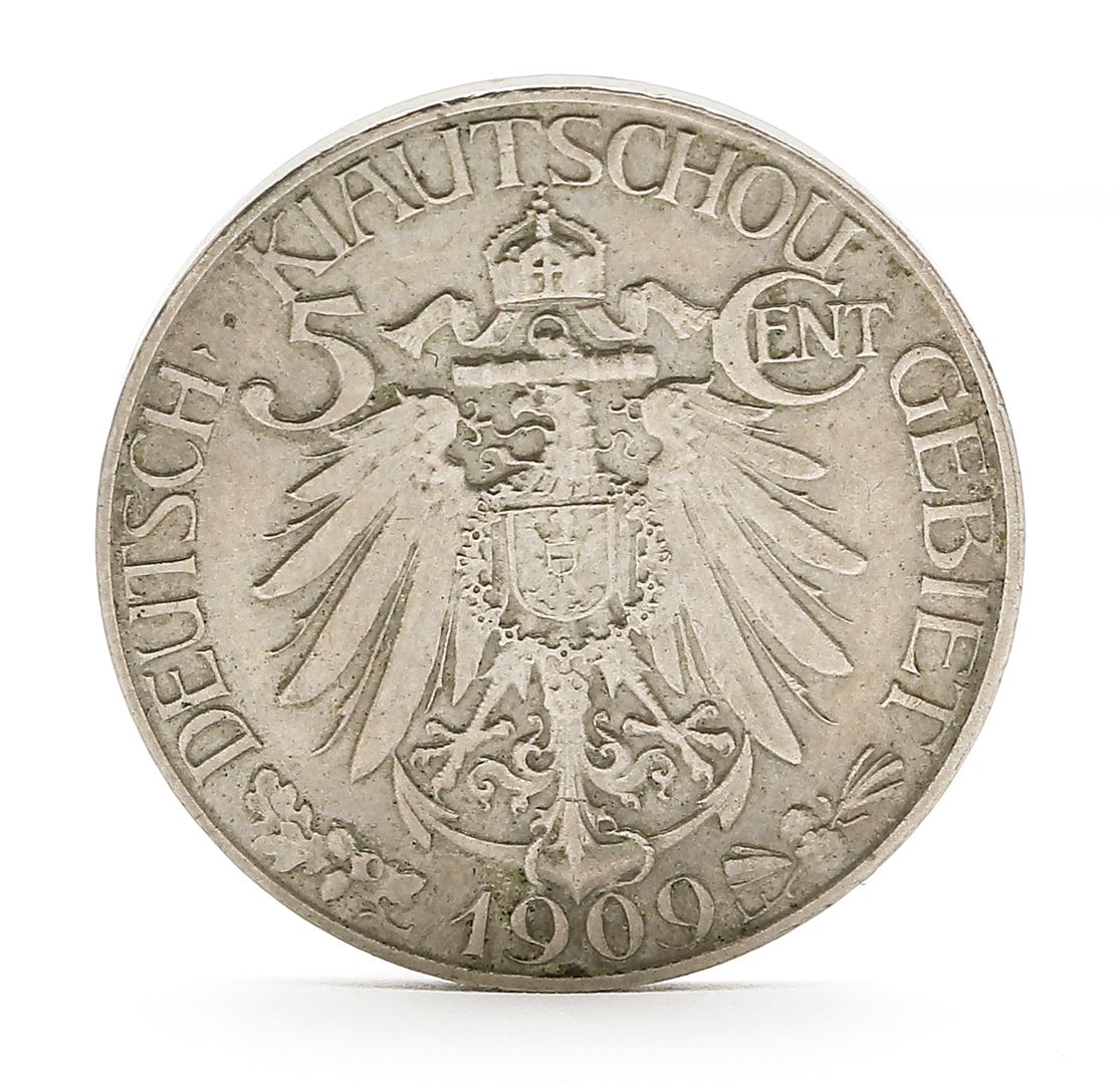 Chinesische Münze "5 Cent Kiautschu", Deutsche Kolonien.