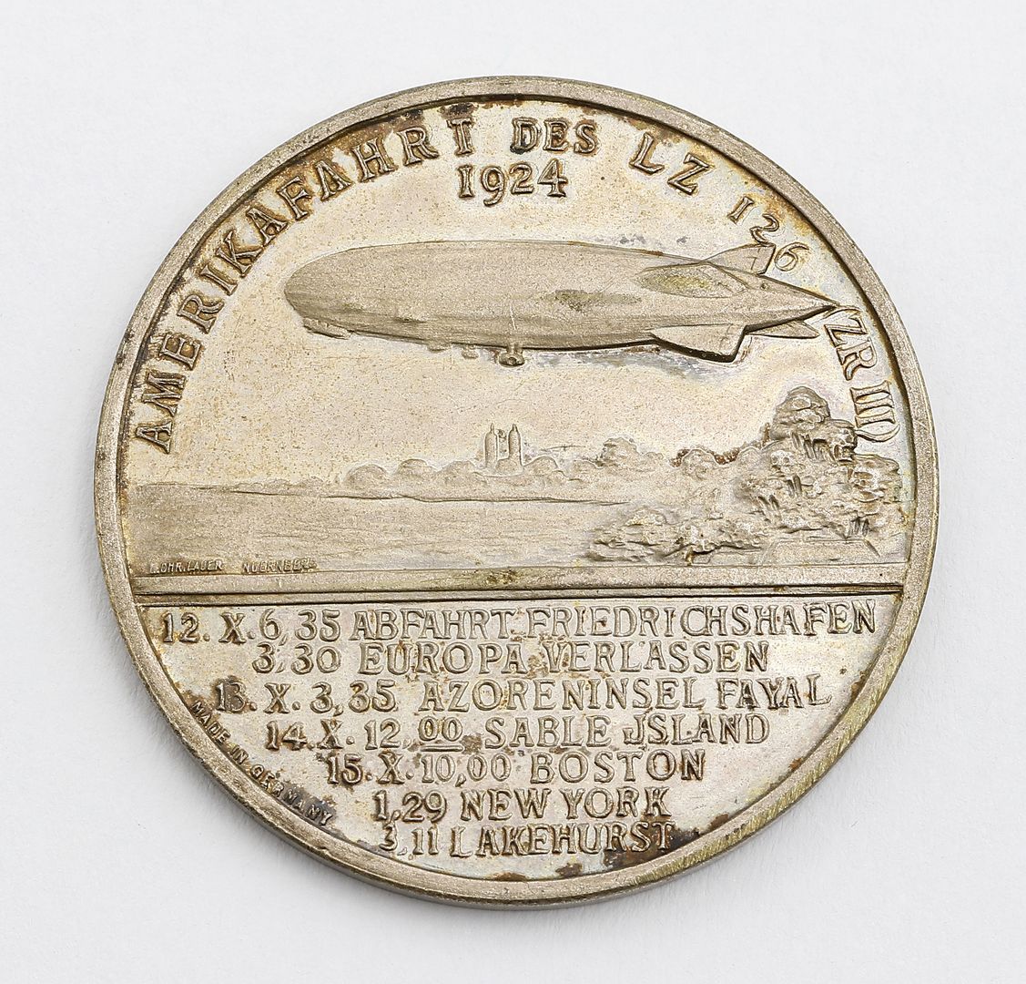 Medaille "AMERIKAFAHRT DES LZ 126", 1924.