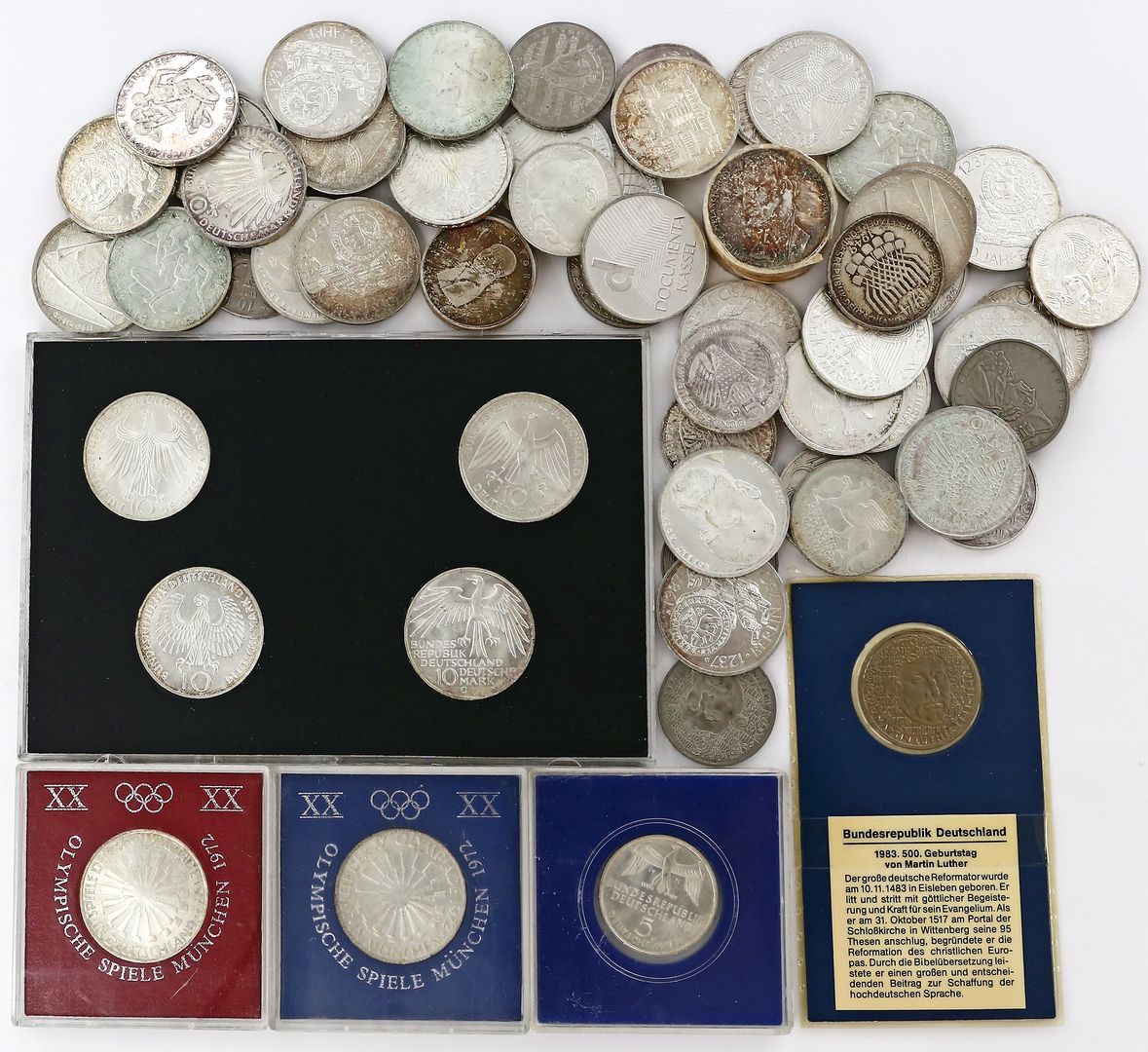 Sammlung von 63 5- und 10-Mark Gedenkmünzen, BRD.