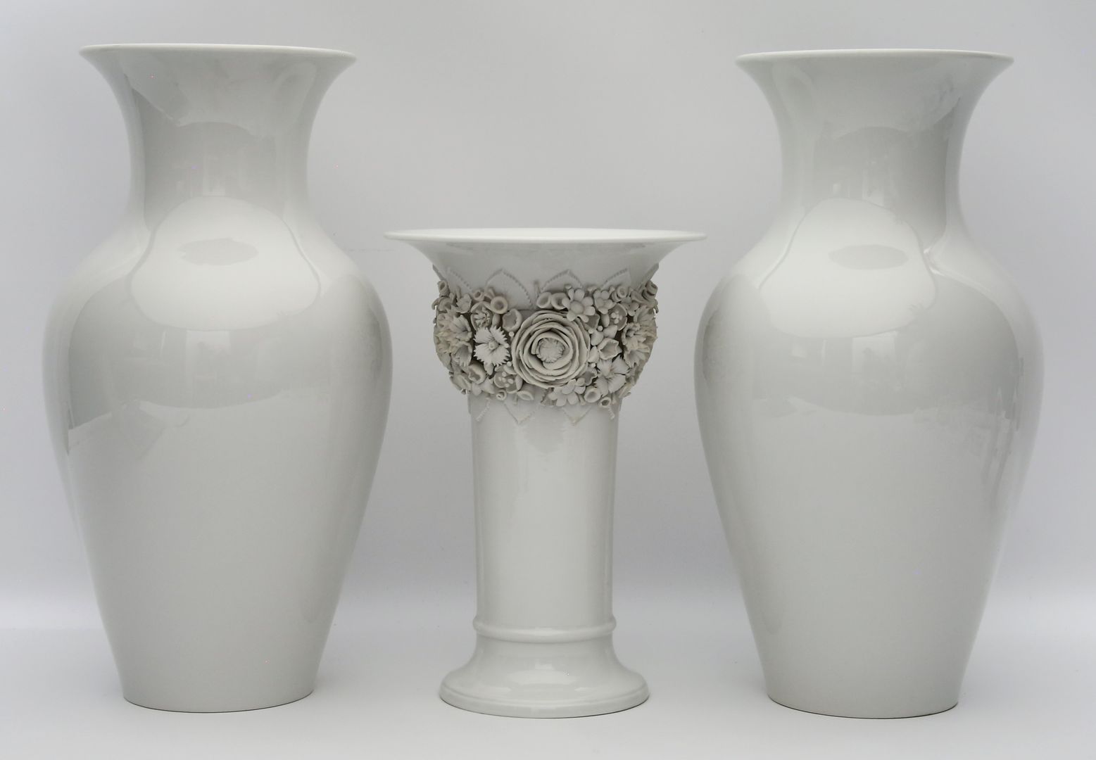 Paar und einzelne Vase, KPM Berlin.