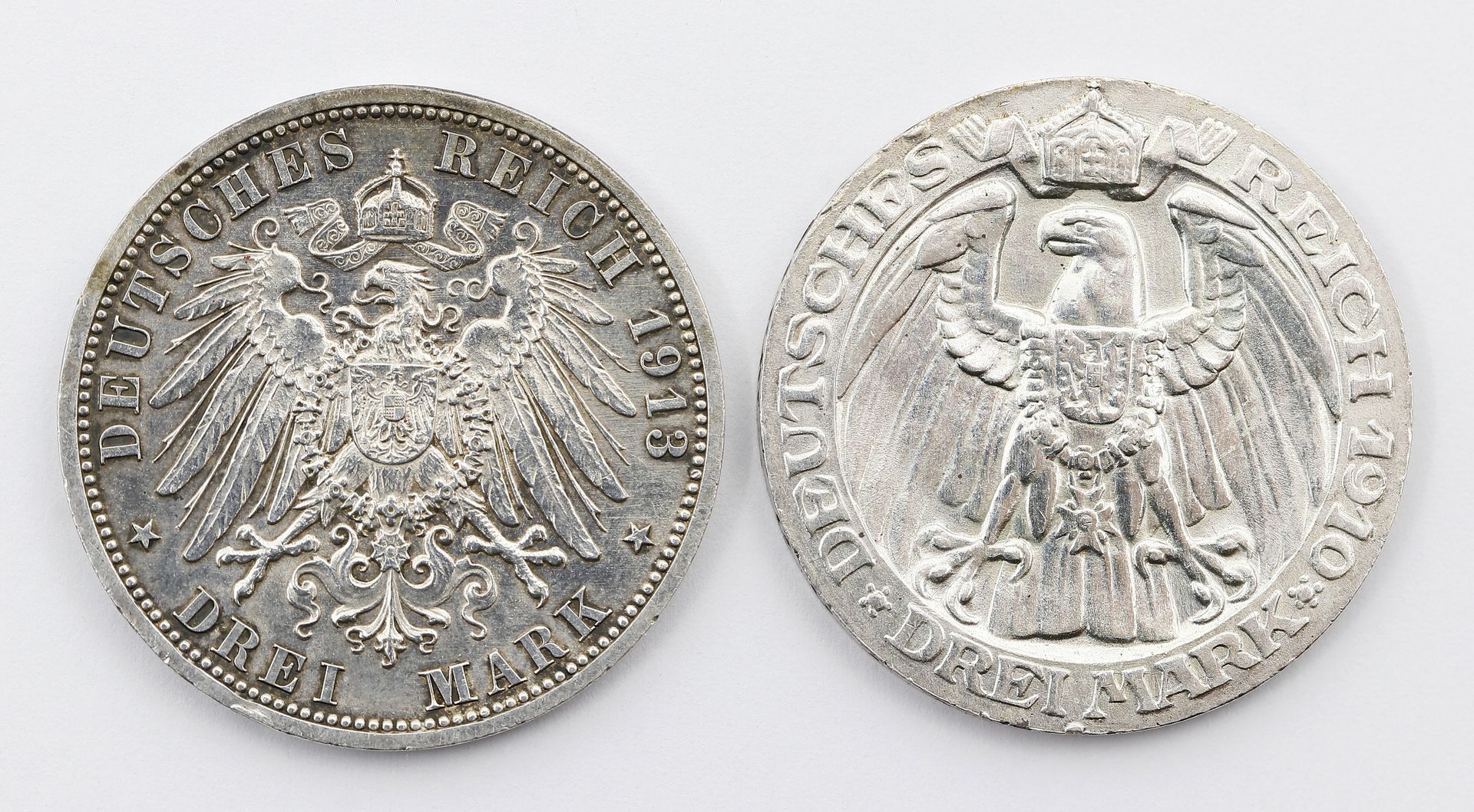 Preußen, Wilhelm II., zwei Silbermünzen: