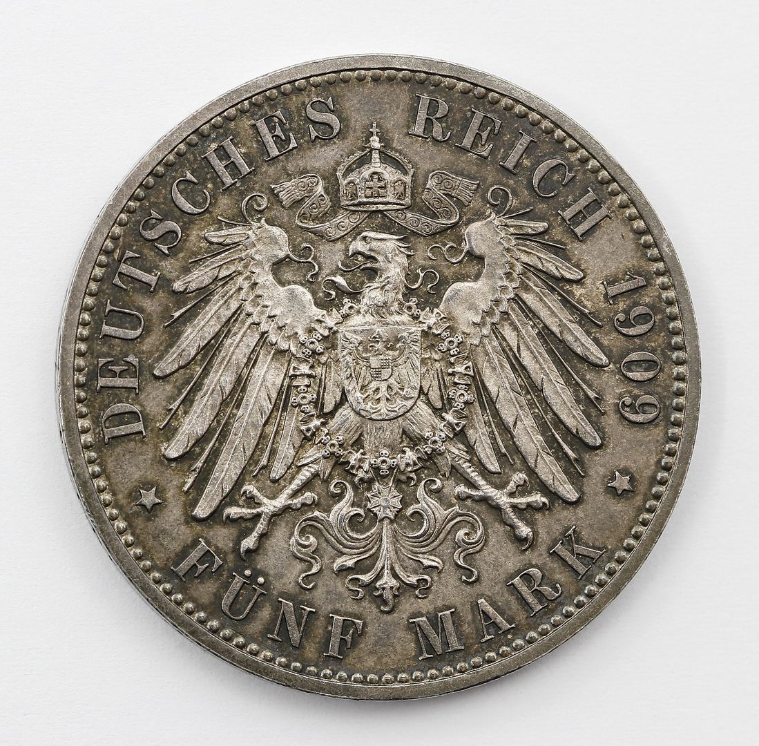 Sachsen, Friedrich August III, 5 Mark 1909,