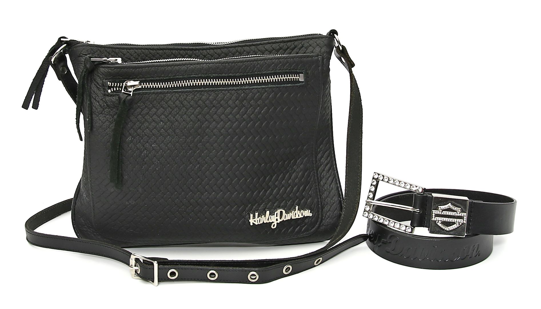 Damenhandtasche und -gürtel, "Harley Davidson".