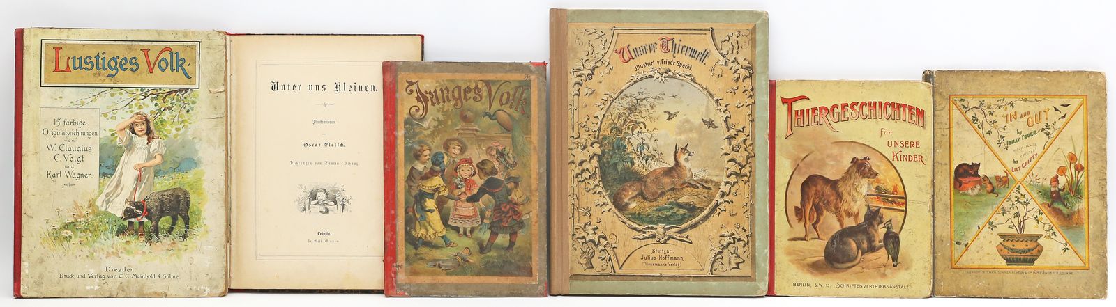 6 illustrierte Kinderbücher, 2. Hälfte 19. Jh. bis um 1900.