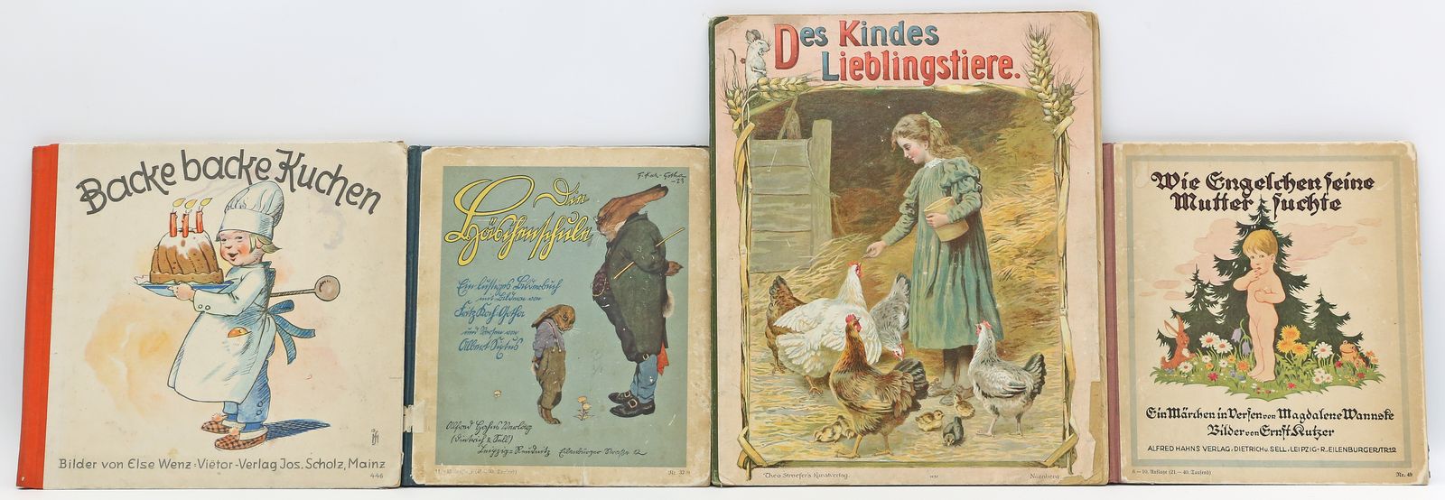 3 Bilderbücher und "Des Kindes Lieblingstiere" (1. Drittel 20. Jh.)