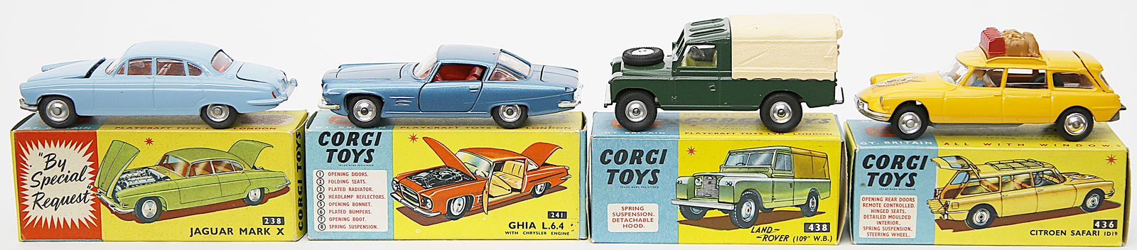 4 Spielzeugautos, Corgi Toys.