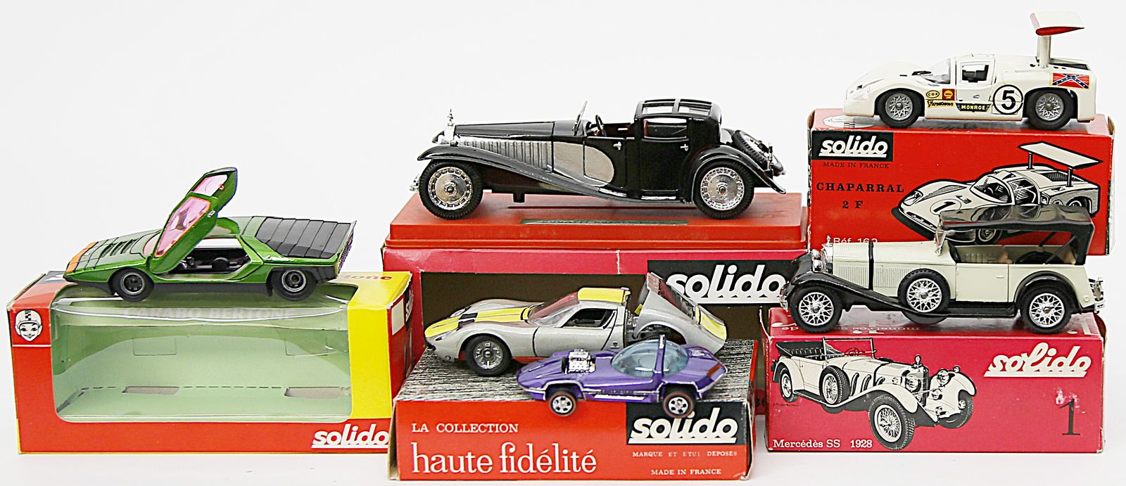 5 Spielzeugautos, Solido.