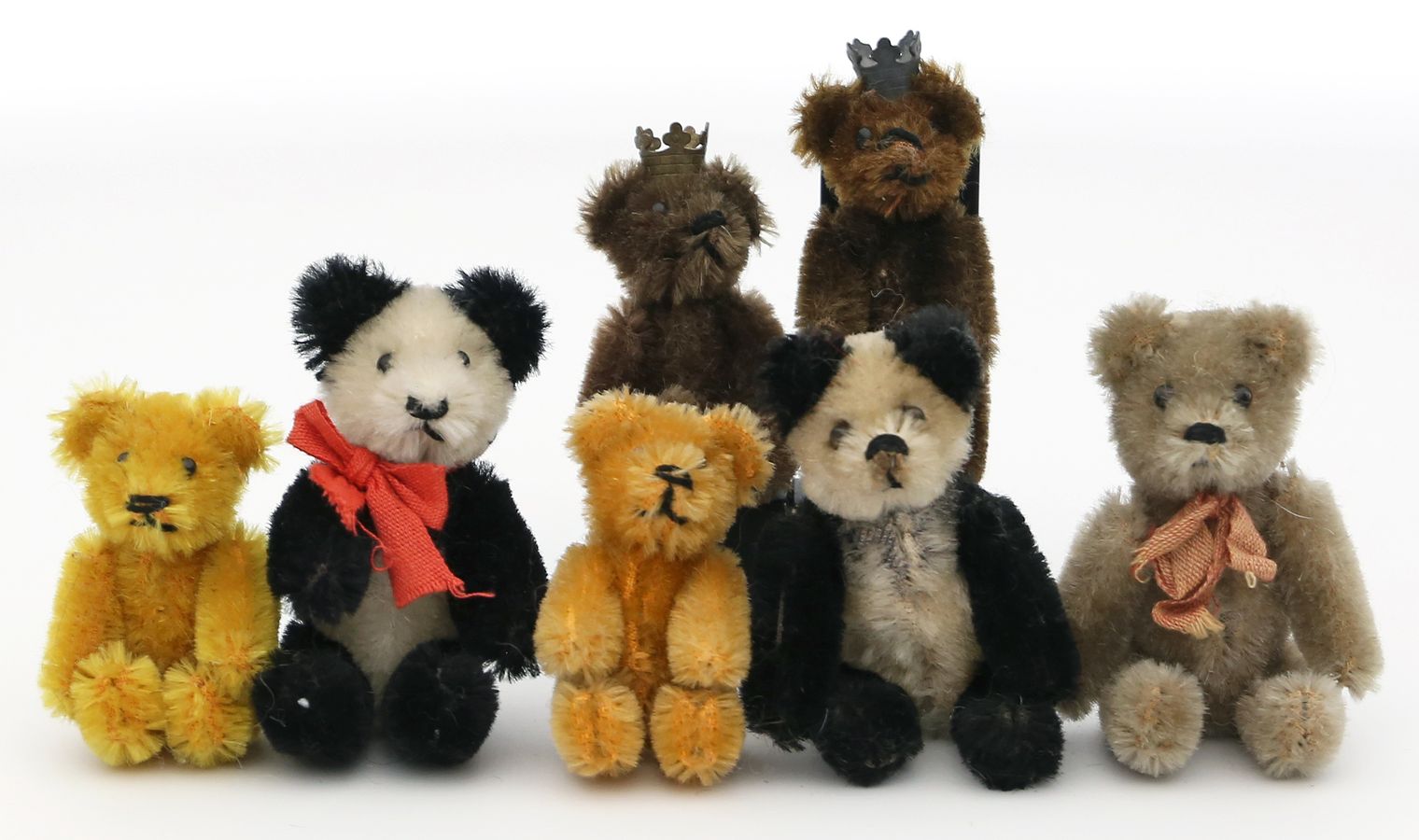 7 Miniatur-Teddys, Schuco.