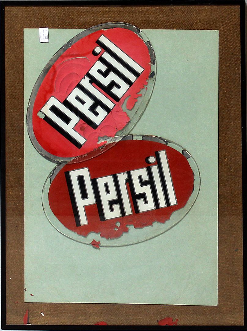 Paar Werbeschilder "Persil".