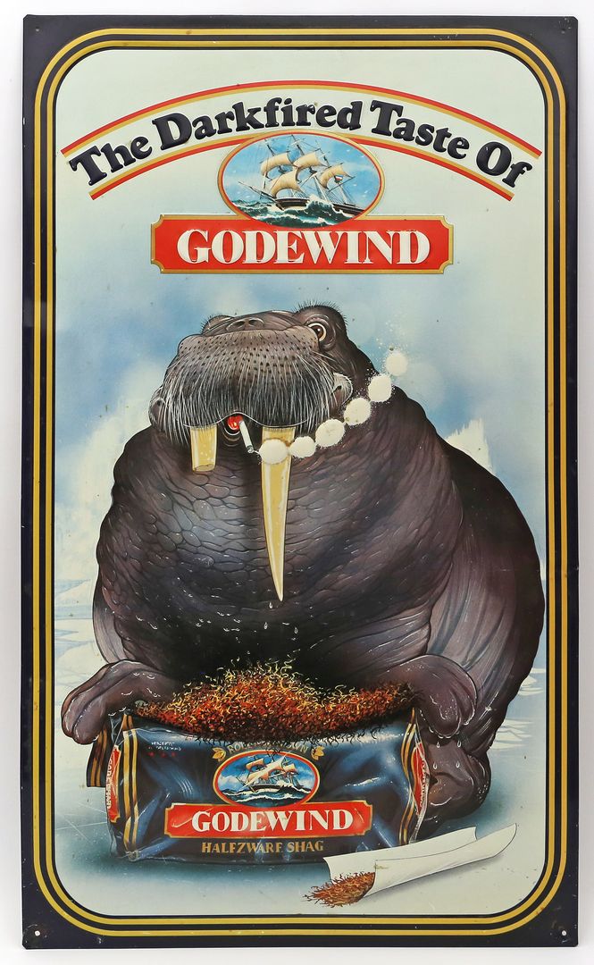 Werbeschild "The Darfired Taste of Godewind".